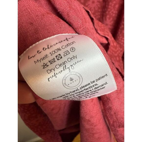 Anthropologie Kopal Keri Brick Hand Print Maxi Dress Sz. M - Picture 8 of 11